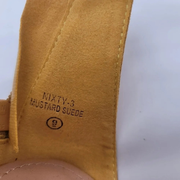 Lov Mark Womens NIXTY Open Toe Suede Occasion Ankle Strap Mustard Yellow Sz 9 - Picture 5 of 11